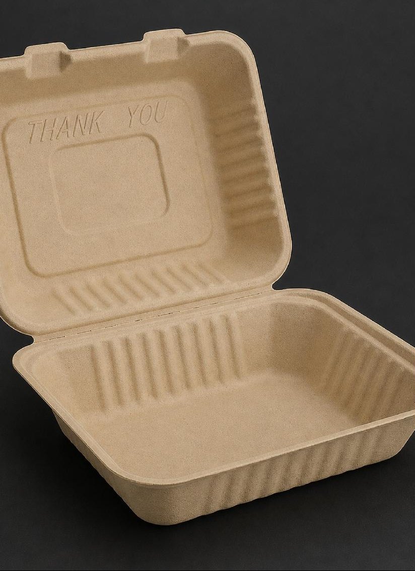 HANEI 8x8 bagasse clamshell
