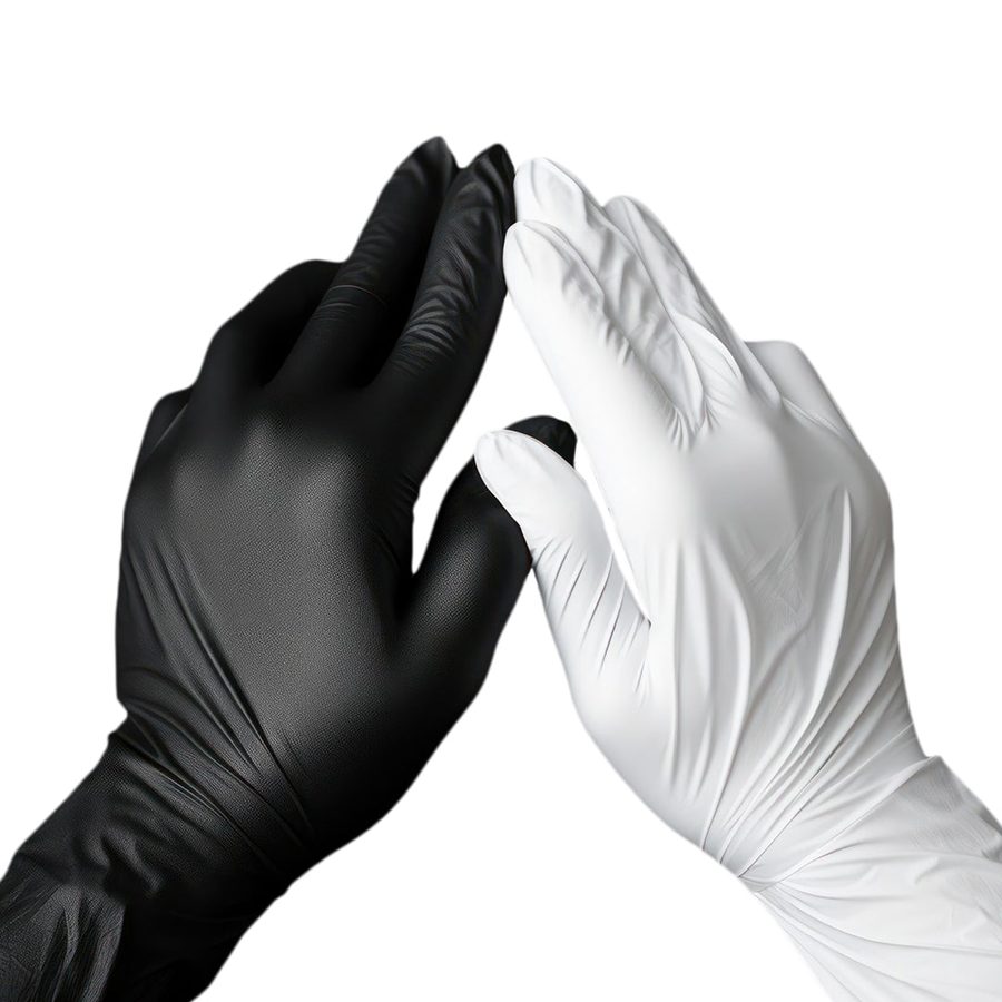 HANEI nitrile gloves, black and white