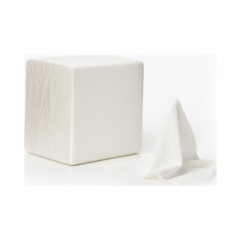 Stack of white cleaning wipes